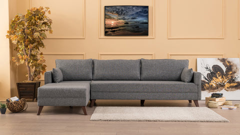 Bella – Grey L Shape Corner Sofa | Designer Sectional for Living Room