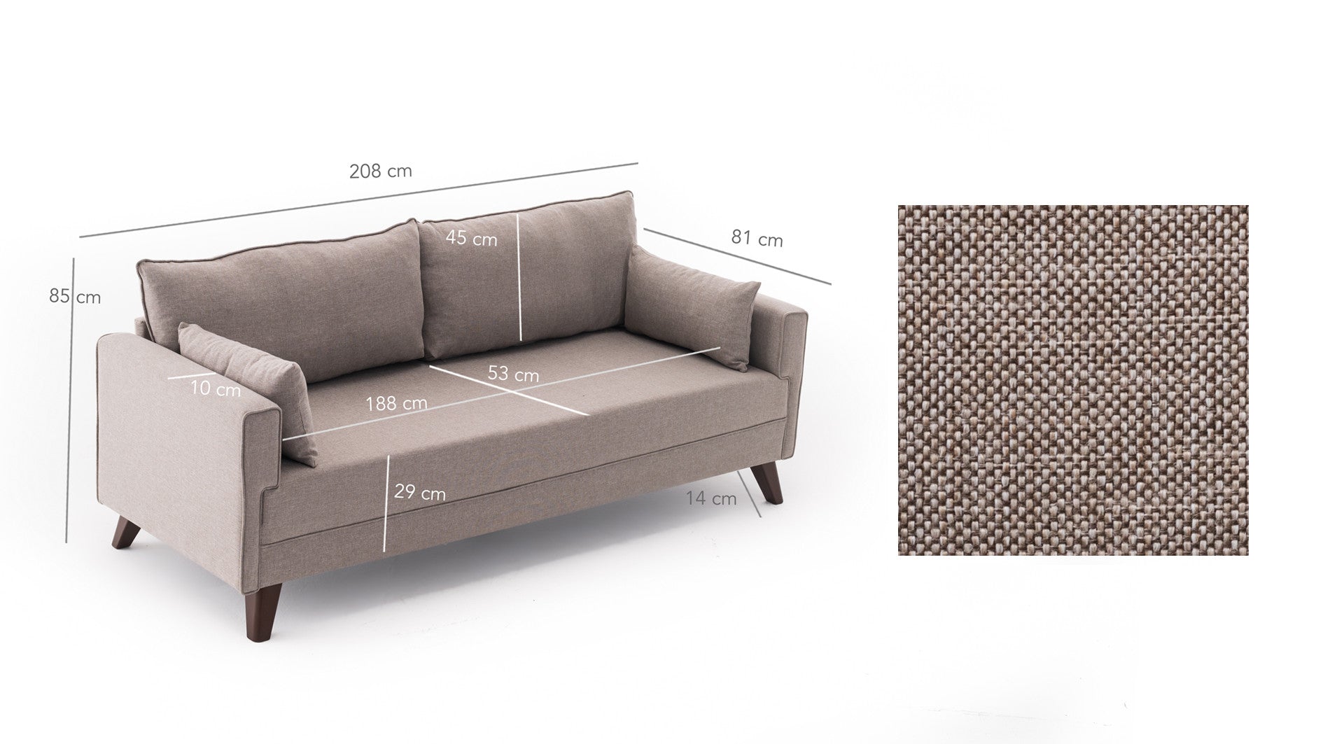 Bella – Cream 3 Seater Sofa | Comfortable Modern Couch for Family
