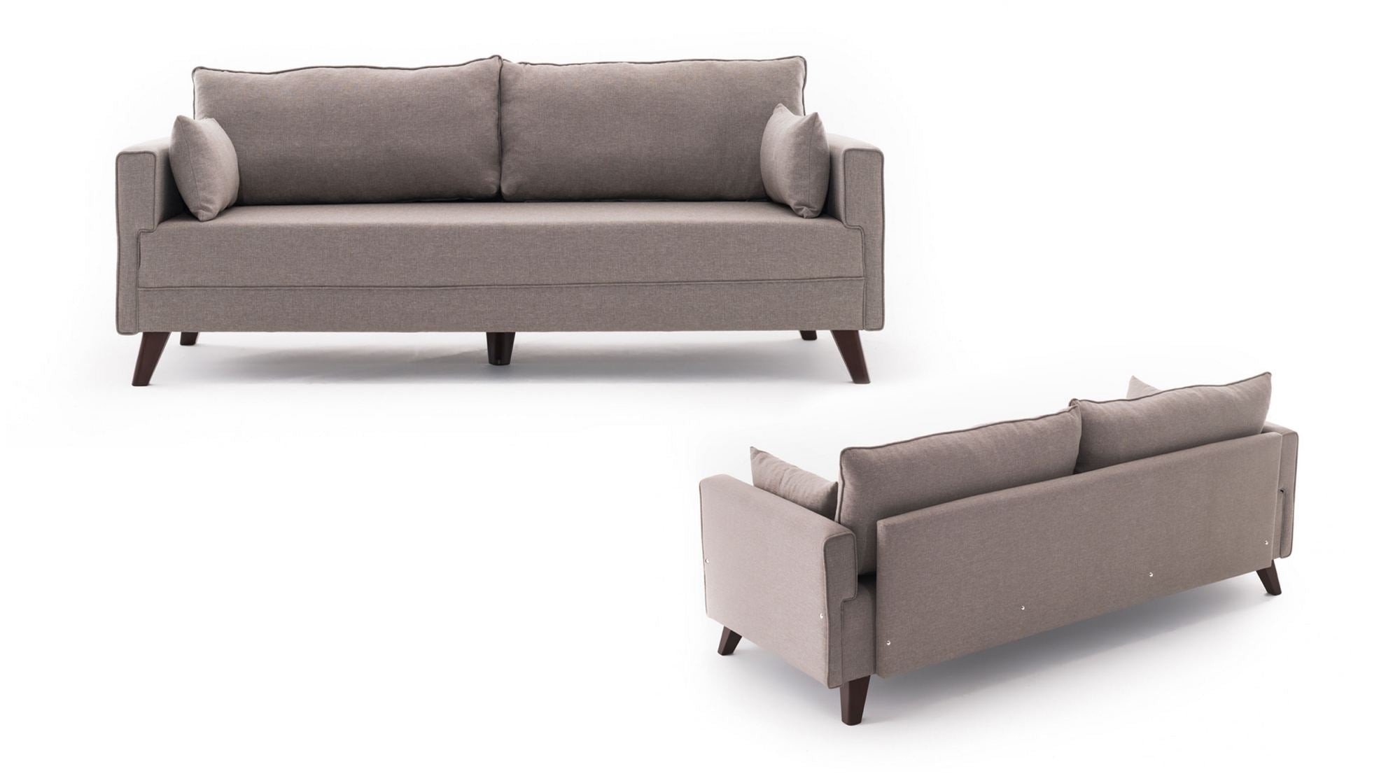 Bella  Cream 3-Seater Sofa Bed - | Large Pull-Out Couch for Guests