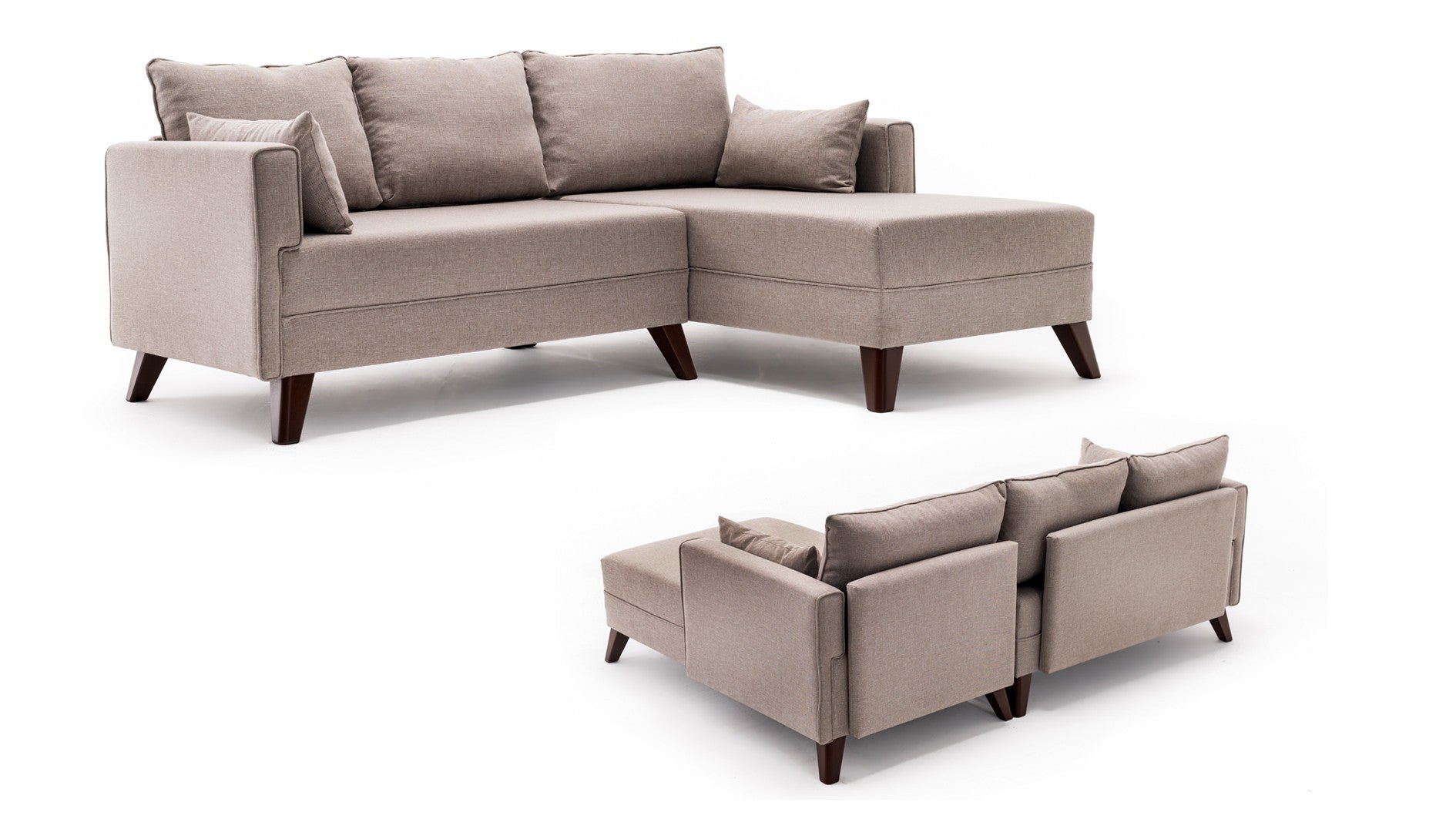 Bella – Cream L Shaped Corner Sofa Bed | Modular Sectional