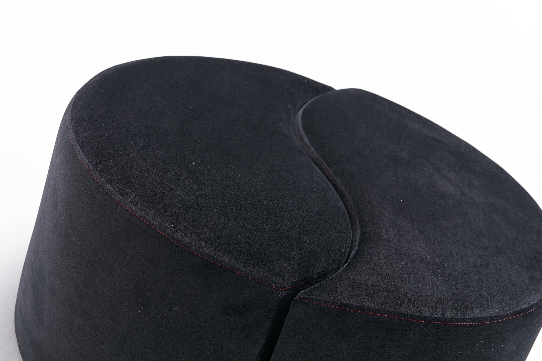 Alis Puf  | Anthracite Pink Pouffe – Modern Upholstered Ottoman