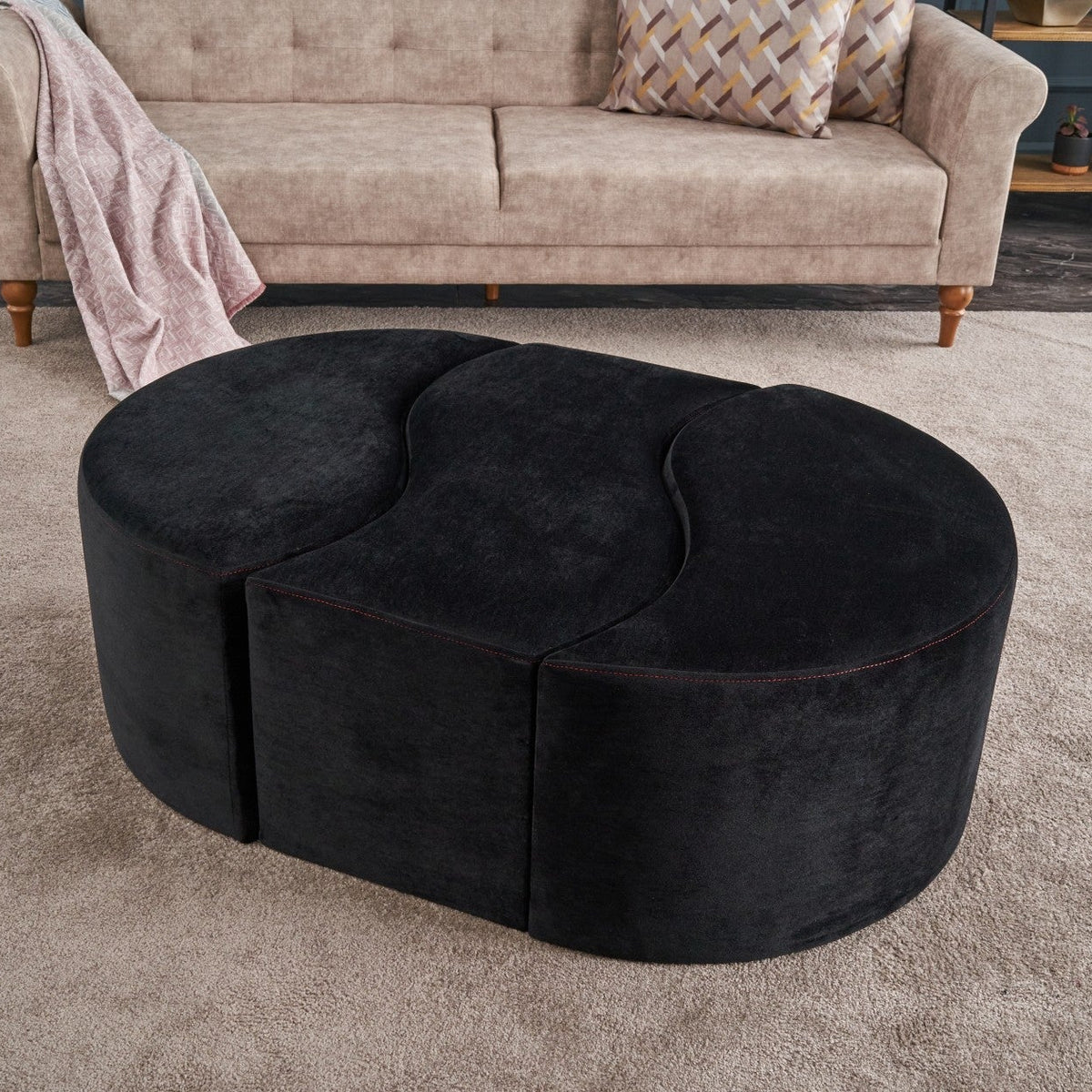 Alya Puf Anthracite
Pink Pouffe Modern Upholstered Ottoman