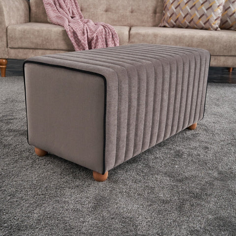 Mabel Puf - Mink | Mink Pouffe – Modern Upholstered Ottoman