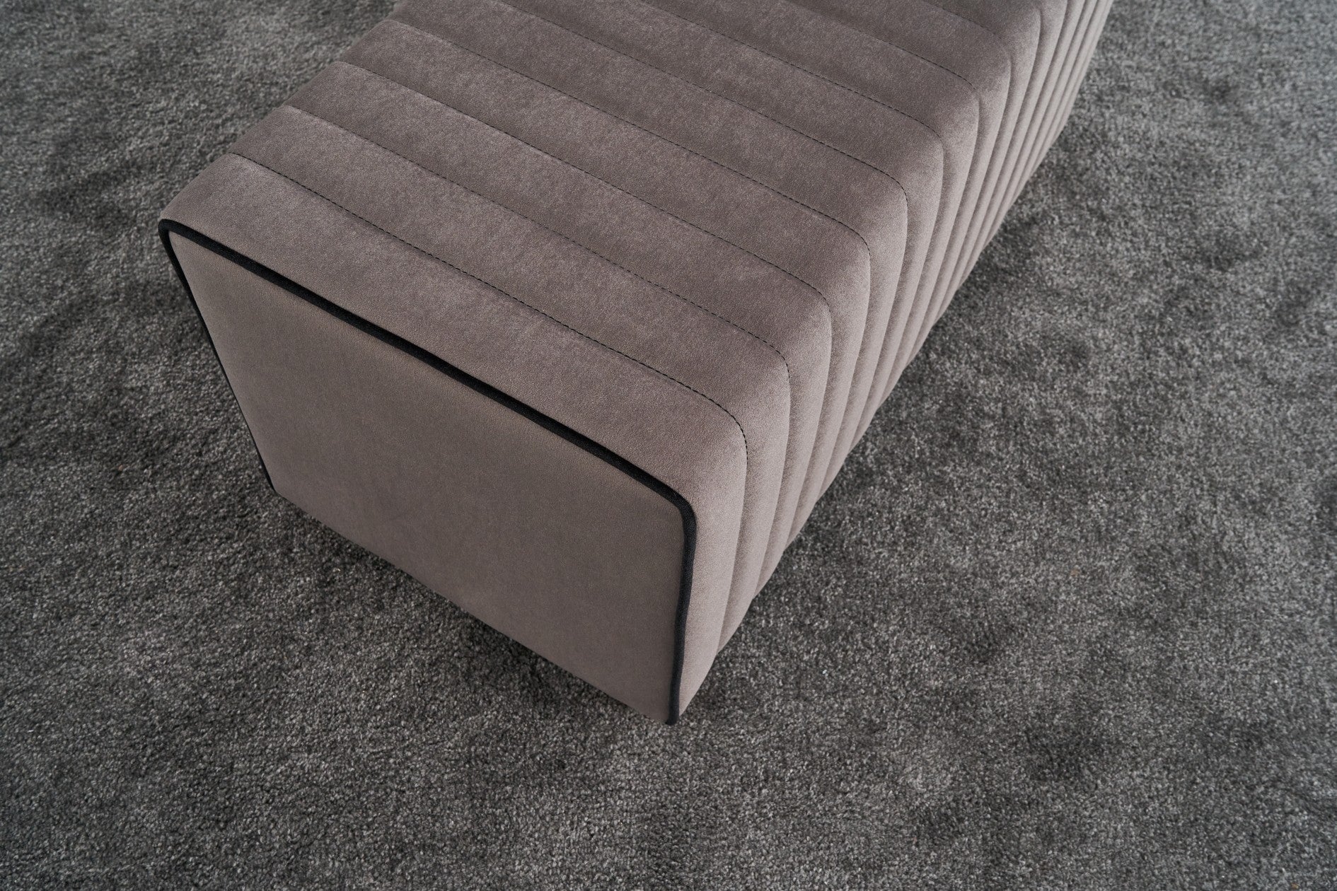 Mabel Puf - Mink | Mink Pouffe – Modern Upholstered Ottoman