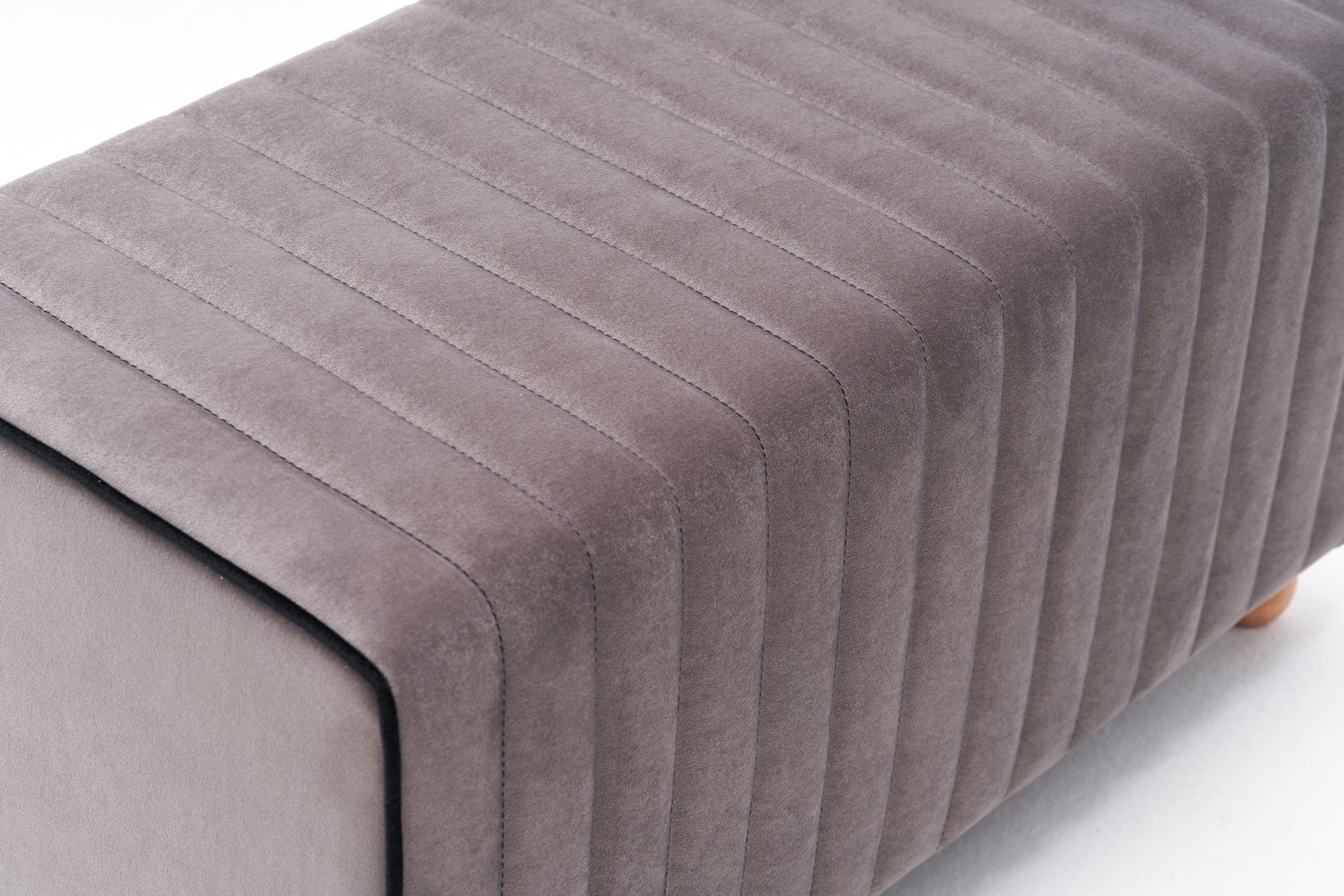 Mabel Puf - Mink | Mink Pouffe – Modern Upholstered Ottoman