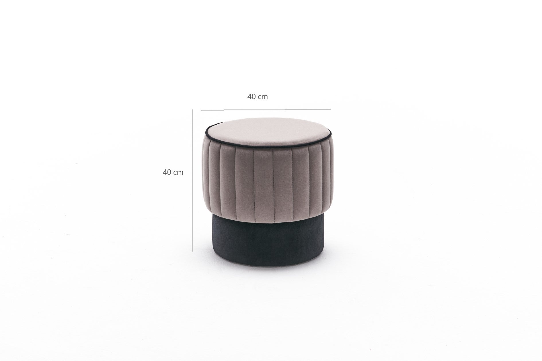 ROSE PUF  Grey Pouffe – Modern Upholstered Ottoman