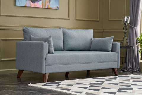 Bella – Blue 2 Seater Sofa | Compact Modern Couch for Two