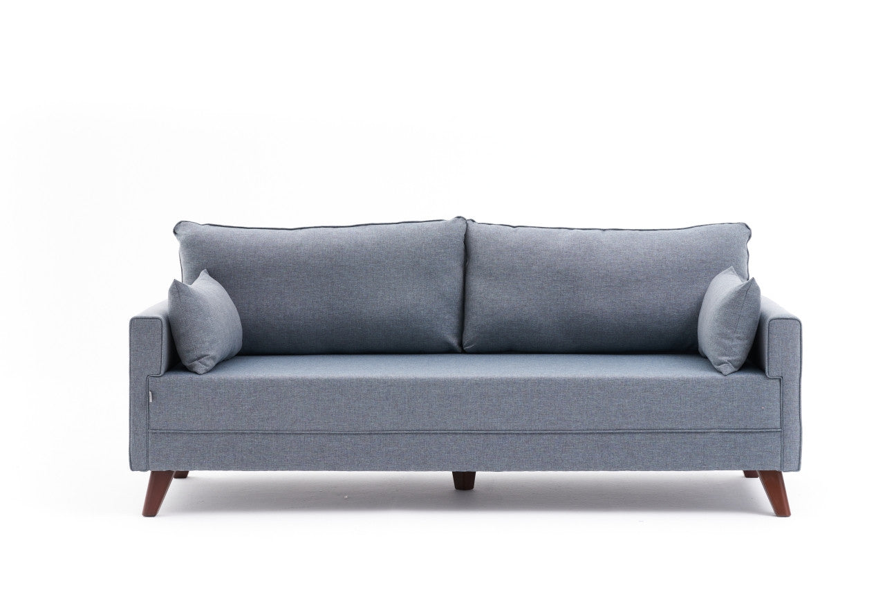 Bella Blue fabric 3 Seater Sofa | Comfortable 3 persons couch