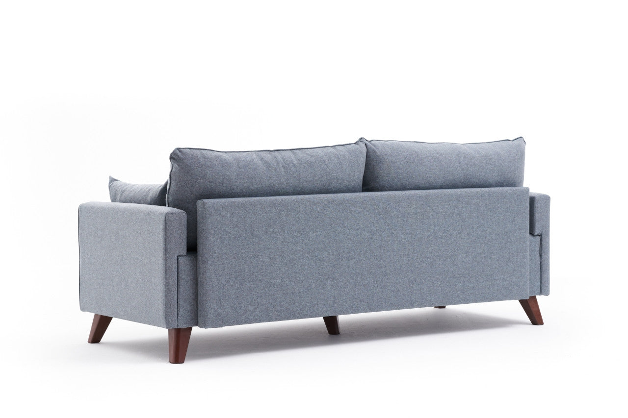 Bella Blue fabric 3 Seater Sofa | Comfortable 3 persons couch