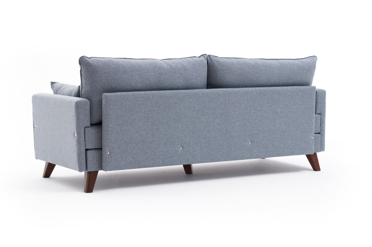 Bella  Blue 3-Seater Sofa Bed - | Large Pull-Out Couch for Guests