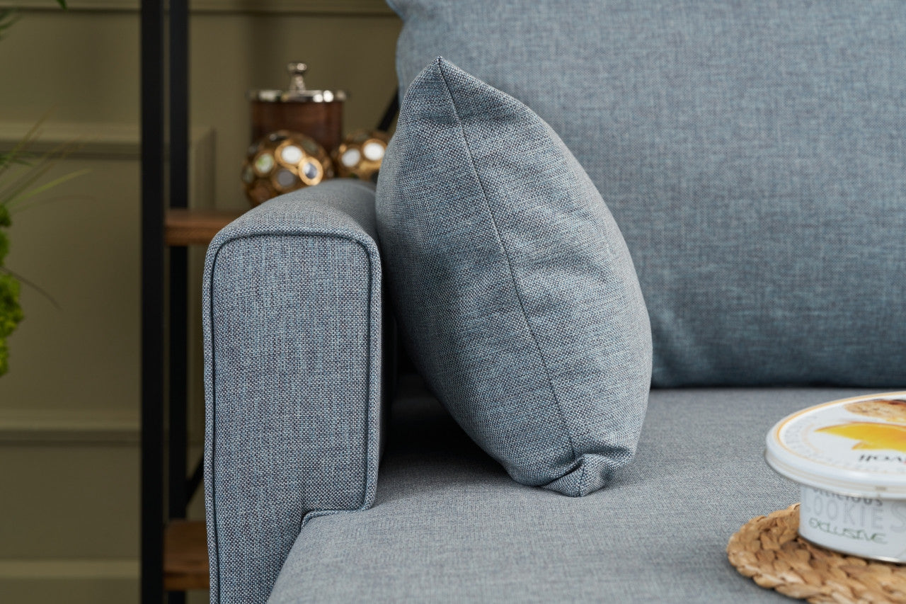 Bella – Blue L Shape Corner Sofa | Designer Sectional for Living Room