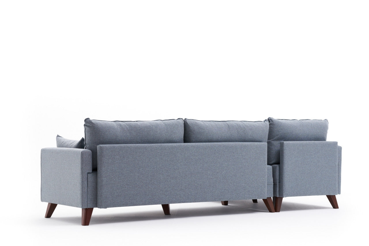 Bella – Blue L Shape Corner Sofa | Designer Sectional for Living Room