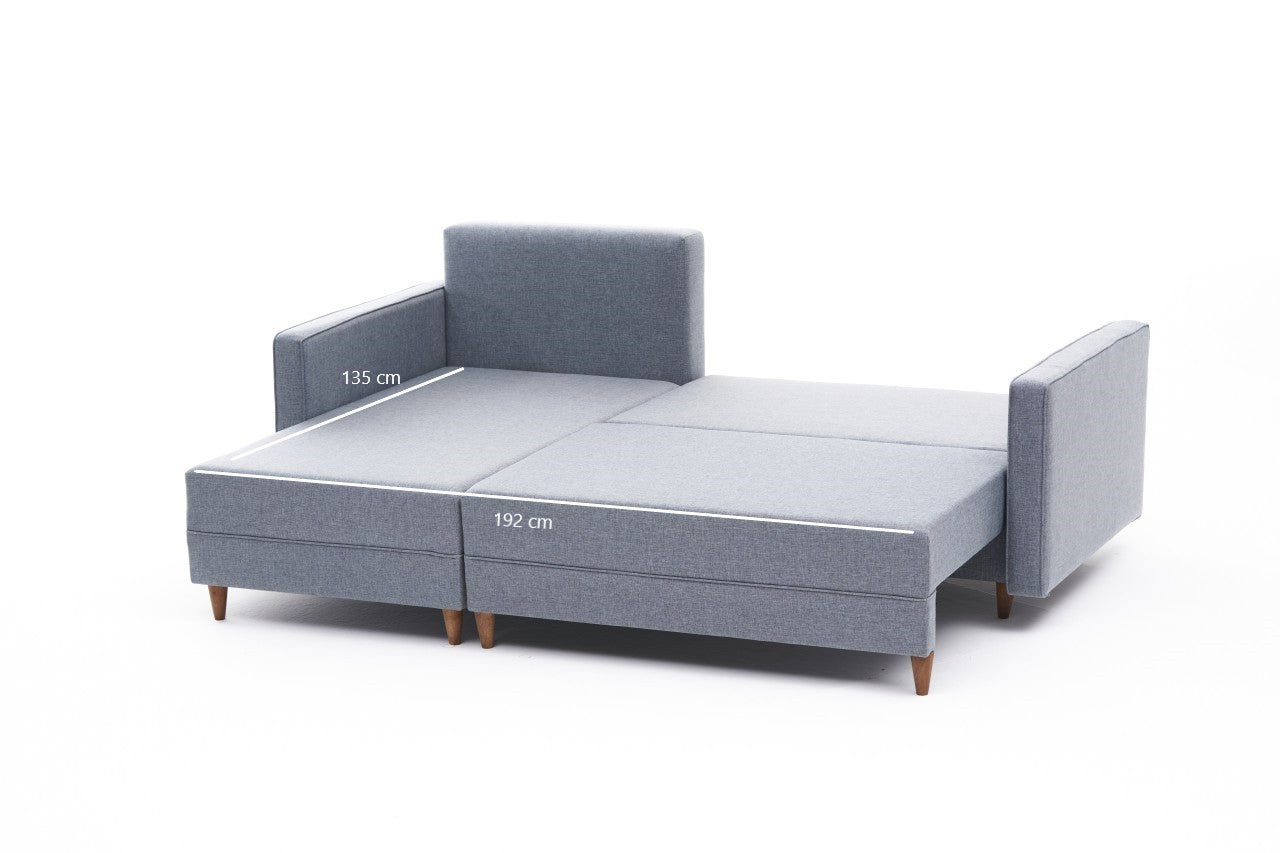 Aydam – Blue L Shaped Corner Sofa Bed | Modular Sectional