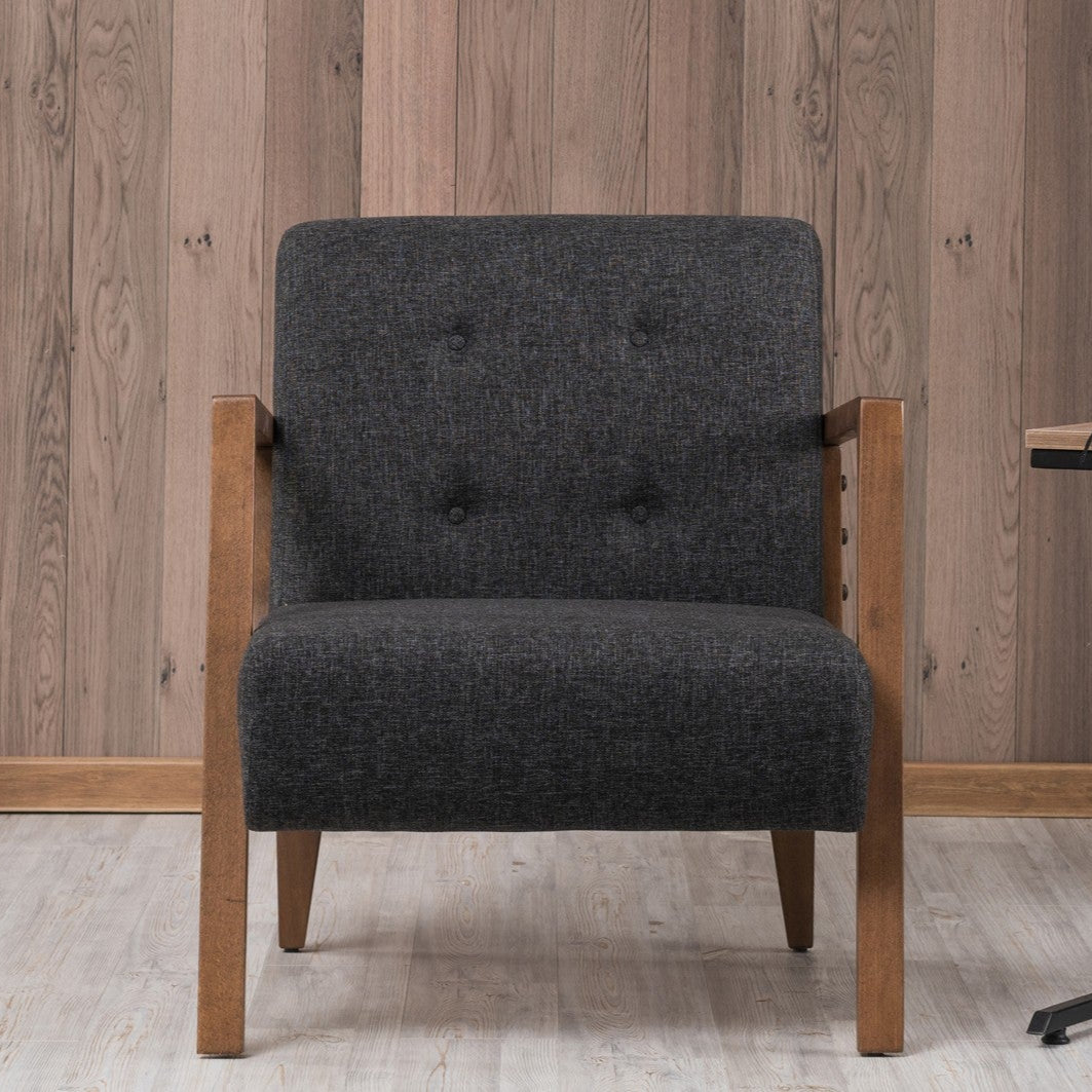 Kemer  | Dark Grey Wing Chair – Designer Lounge Armchair