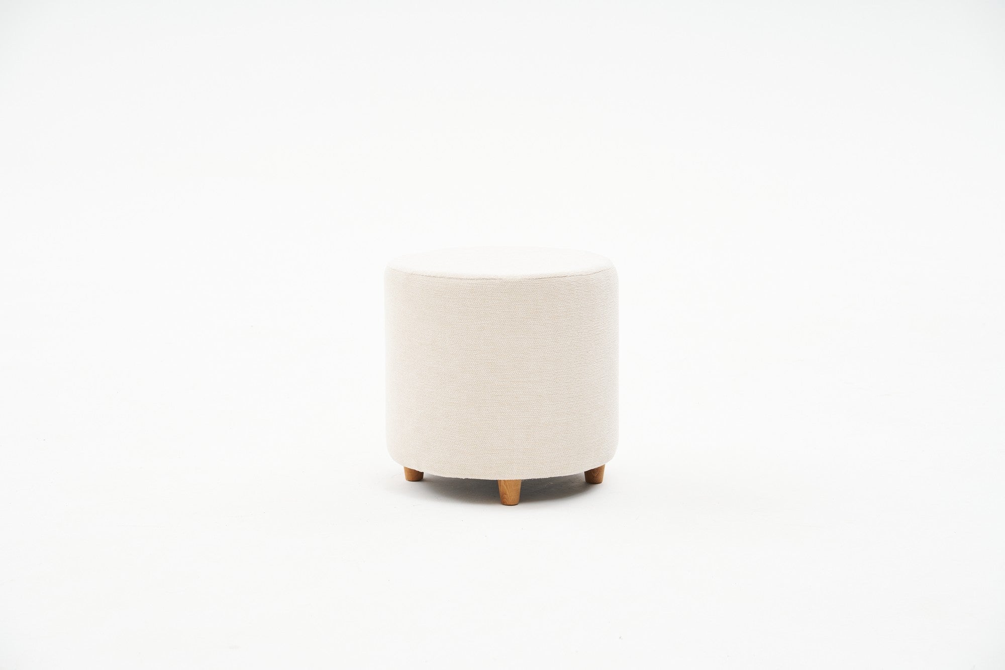 Mario Gabbana 02 | Cream Pouffe – Modern Upholstered Ottoman