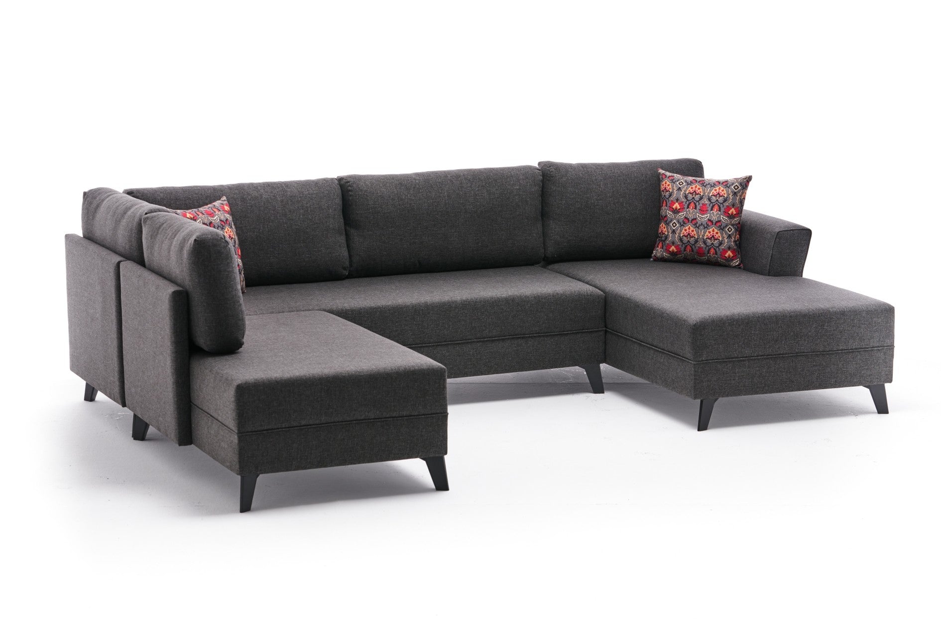 Eris – Anthracite L Shaped Corner Sofa Bed | Modular Sectional