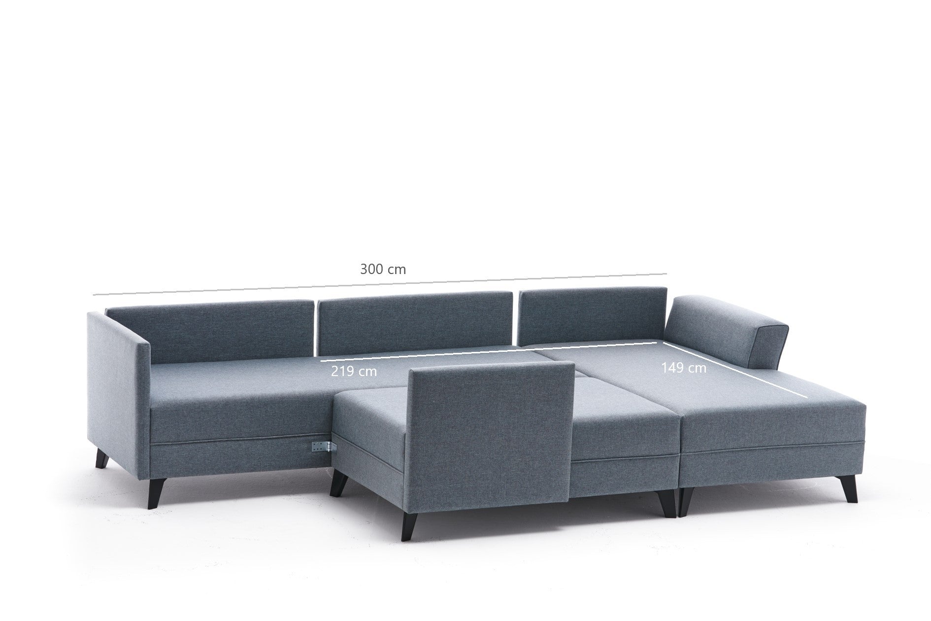 Eris – Anthracite L Shaped Corner Sofa Bed | Modular Sectional