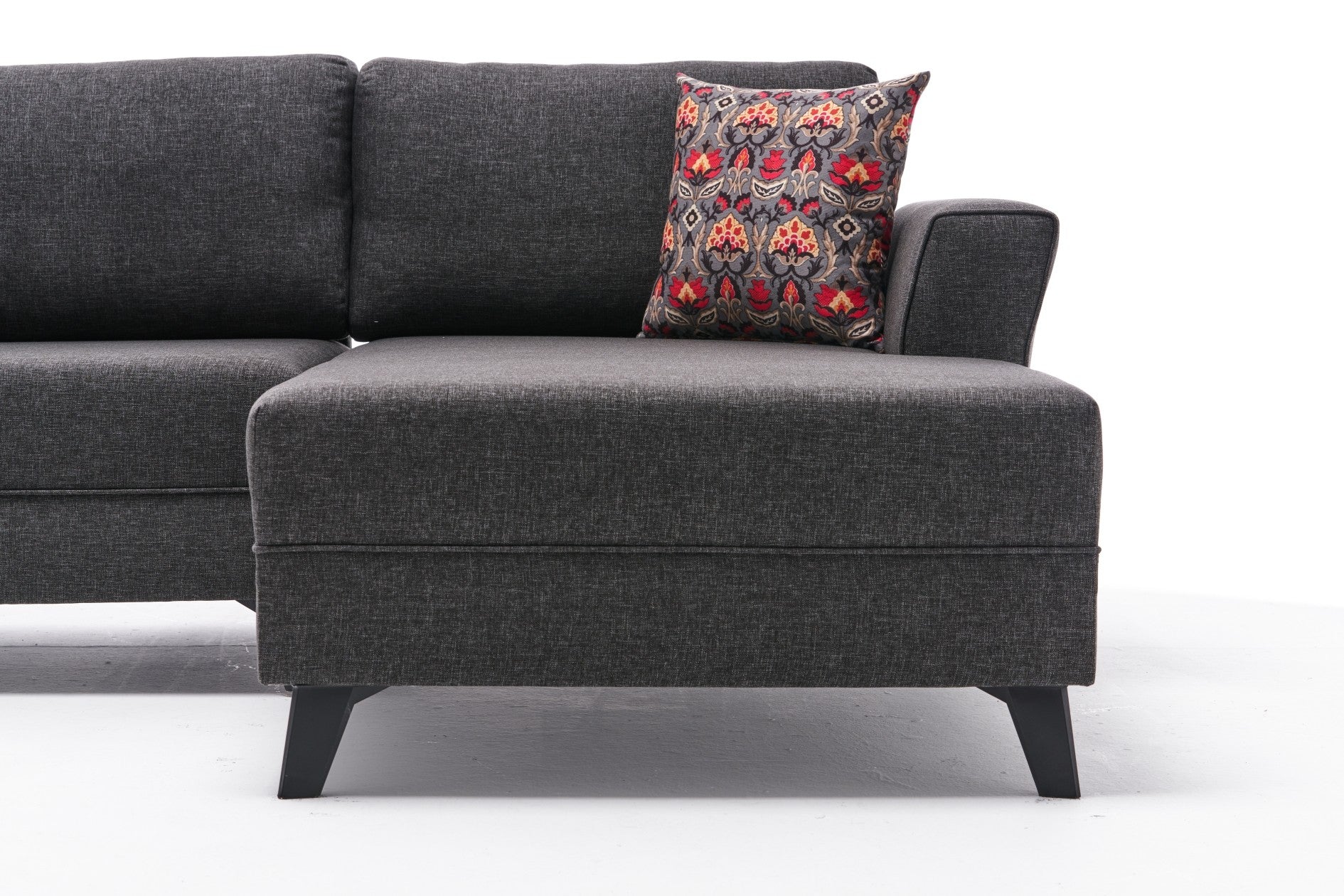Eris – Anthracite L Shaped Corner Sofa Bed | Modular Sectional