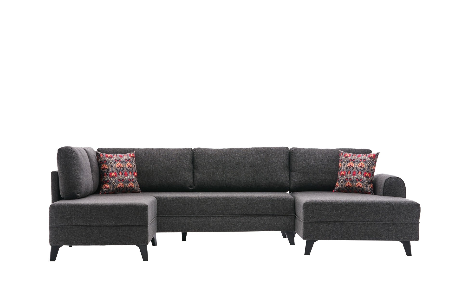 Belen – Anthracite L Shaped Corner Sofa Bed | Modular Sectional
