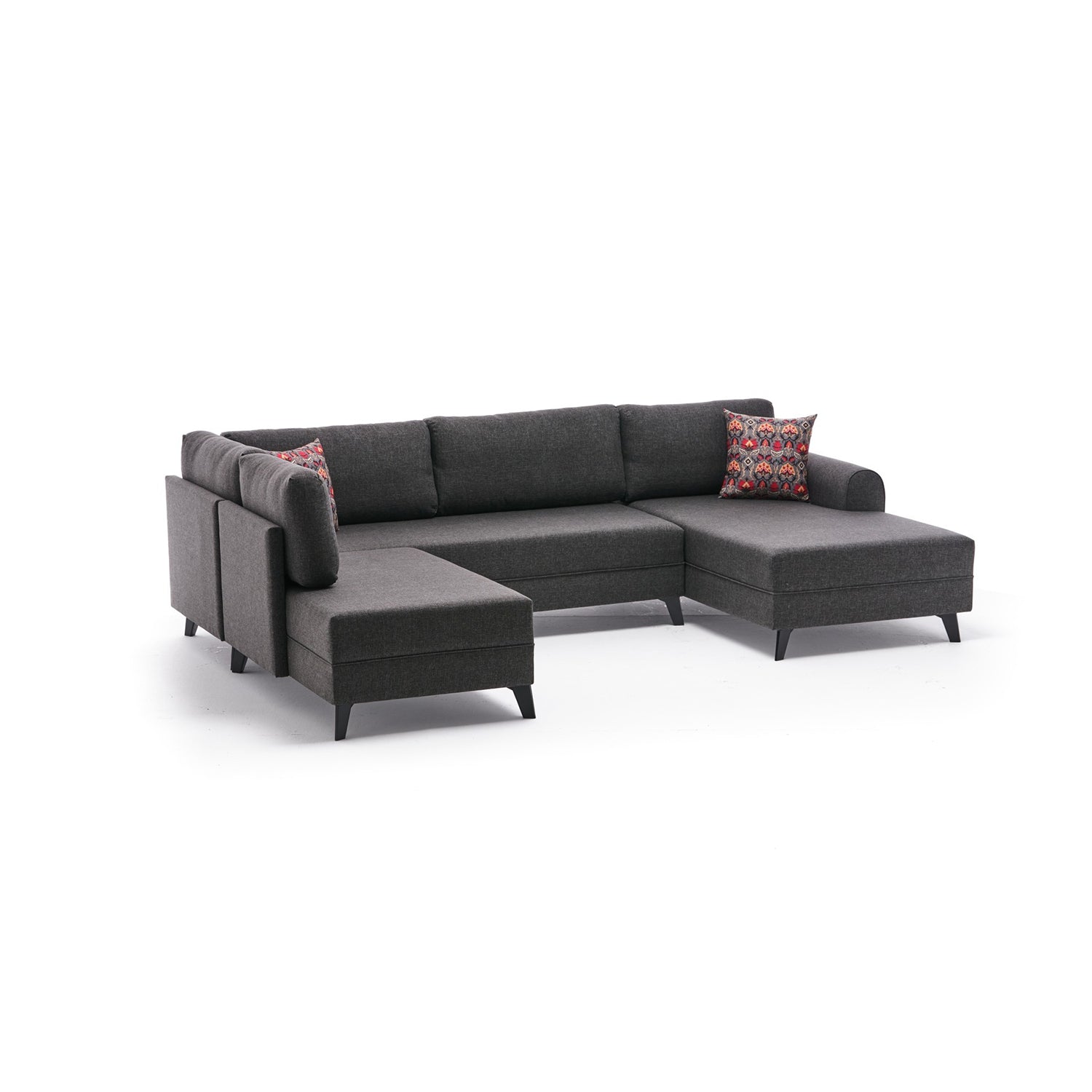Belen – Anthracite L Shaped Corner Sofa Bed | Modular Sectional