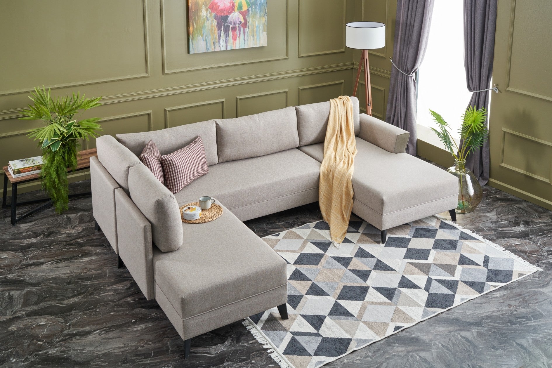 Eris – Cream L Shaped Corner Sofa Bed | Modular Sectional