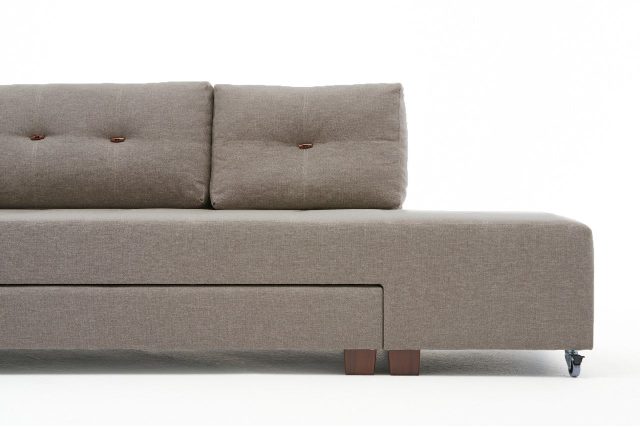 Manama – Cream L Shaped Corner Sofa Bed | Modular Sectional