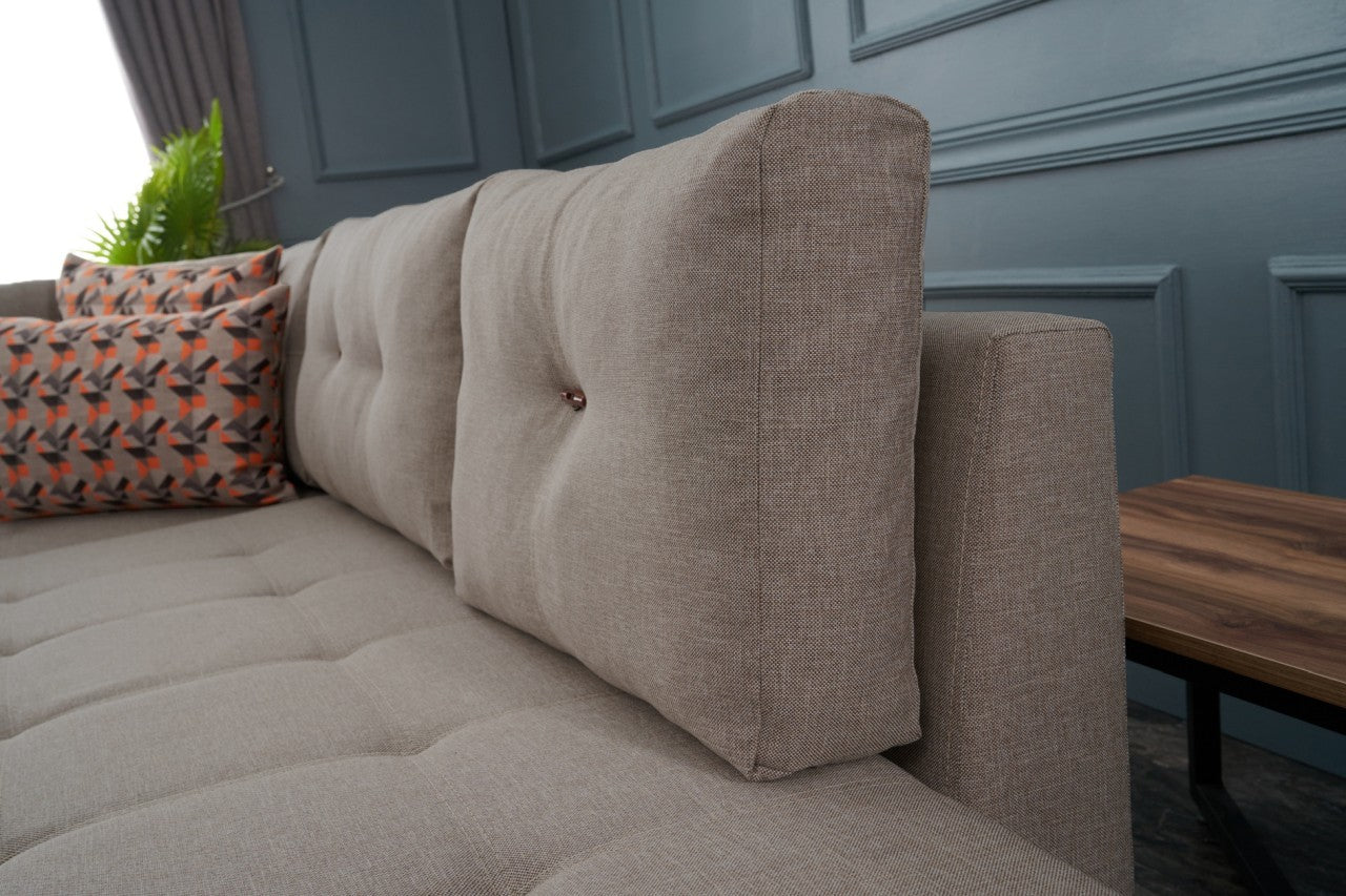 Manama – Cream L Shaped Corner Sofa Bed | Modular Sectional