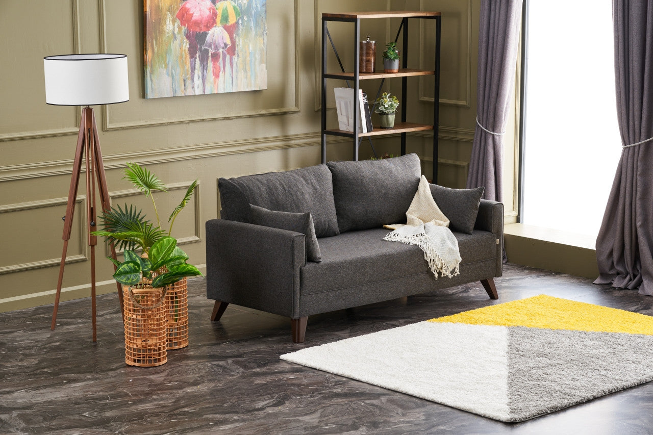 Bella – Anthracite 2 Seater Sofa | Compact Modern Couch for Two
