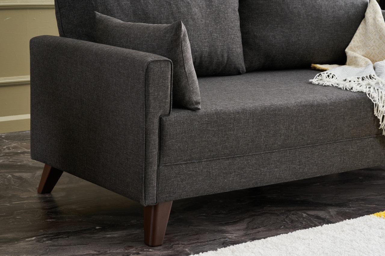 Bella – Anthracite 2 Seater Sofa | Compact Modern Couch for Two