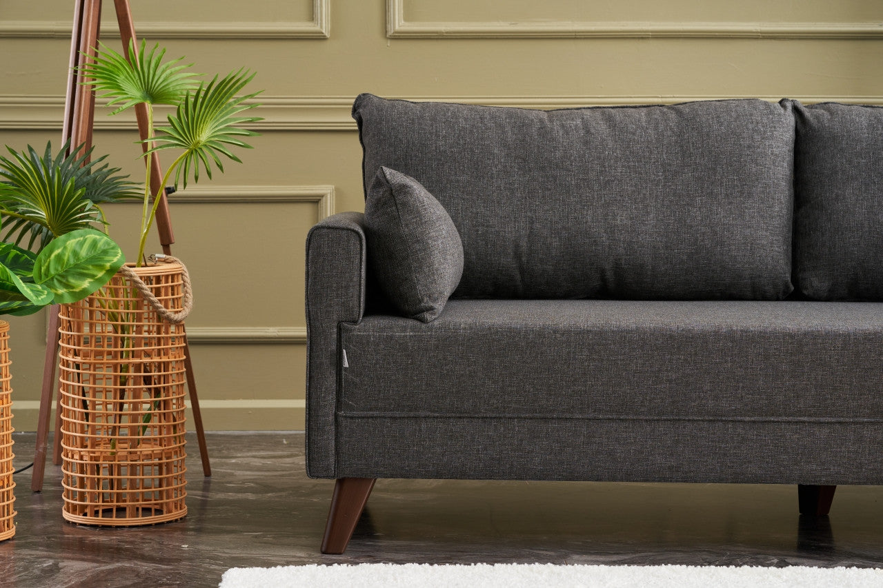 Bella – Anthracite 2 Seater Sofa | Compact Modern Couch for Two