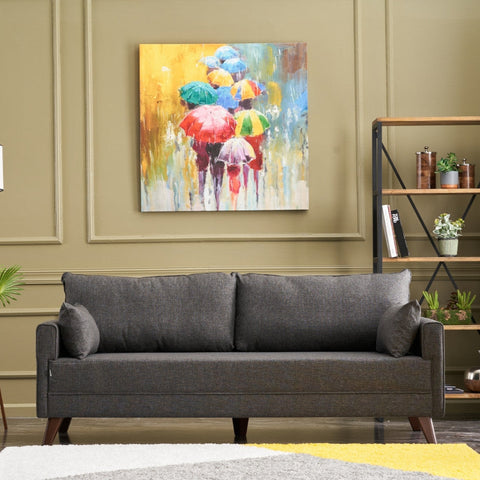 Bella  Anthracite 3-Seater Sofa Bed - | Large Pull-Out Couch for Guests