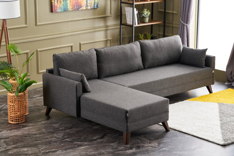 Bella – Anthracite L Shape Corner Sofa | Designer Sectional for Living Room