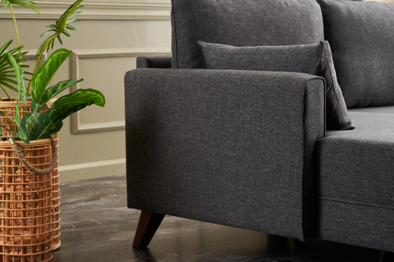 Bella – Anthracite L Shape Corner Sofa | Designer Sectional for Living Room