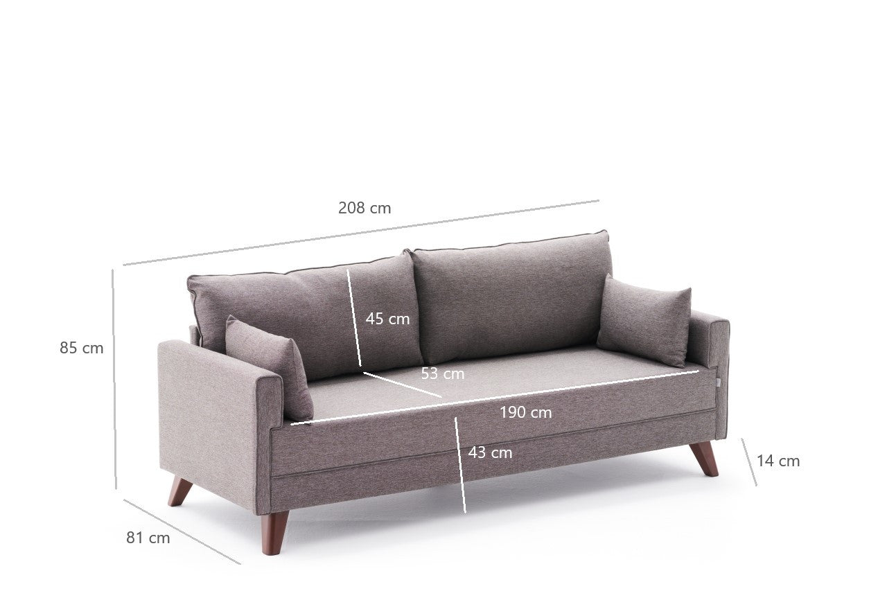Bella – Brown 3 Seater Sofa | Comfortable Modern sofa for Family