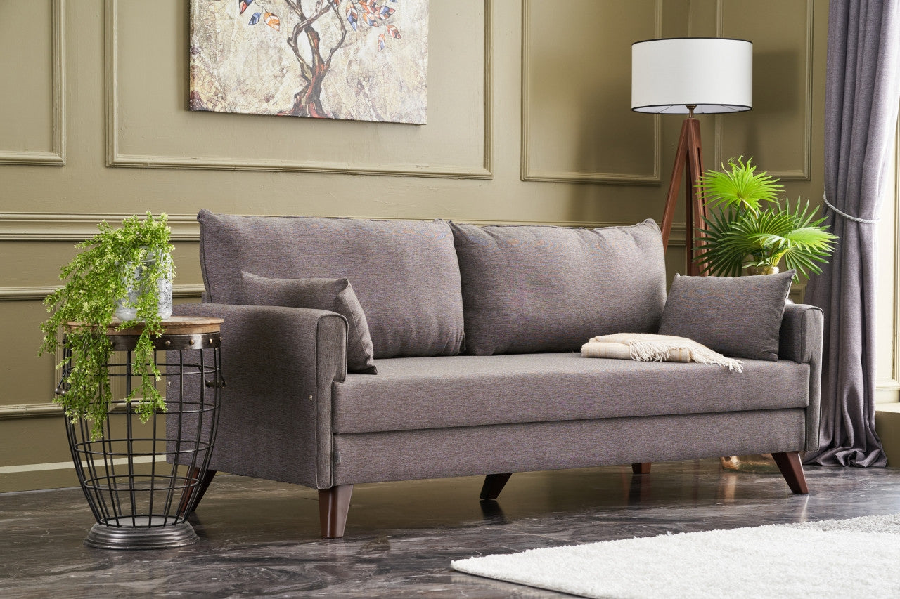 Bella Brown 3-Seater Sofa Bed - | Large Pull-Out Couch for Guests
