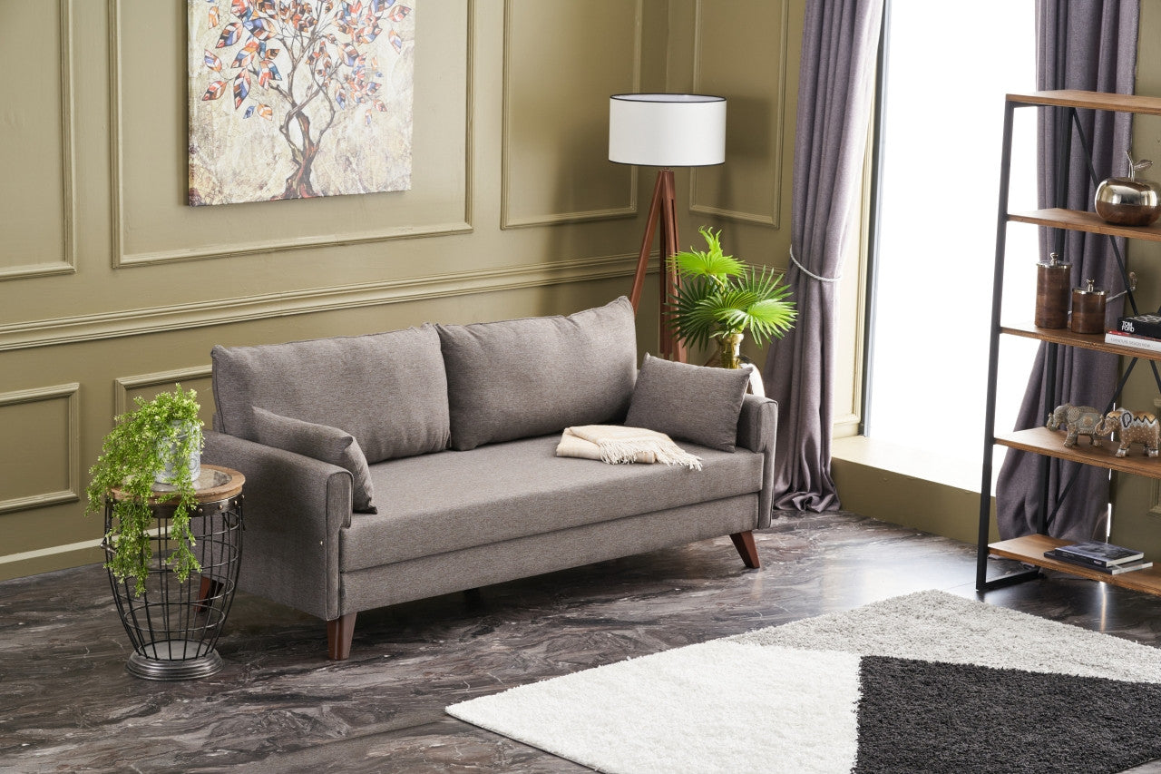 Bella Brown 3-Seater Sofa Bed - | Large Pull-Out Couch for Guests