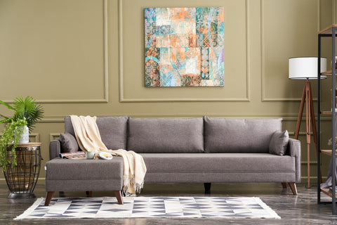 Bella – Brown L Shape Corner Sofa | Designer Sectional for Living Room