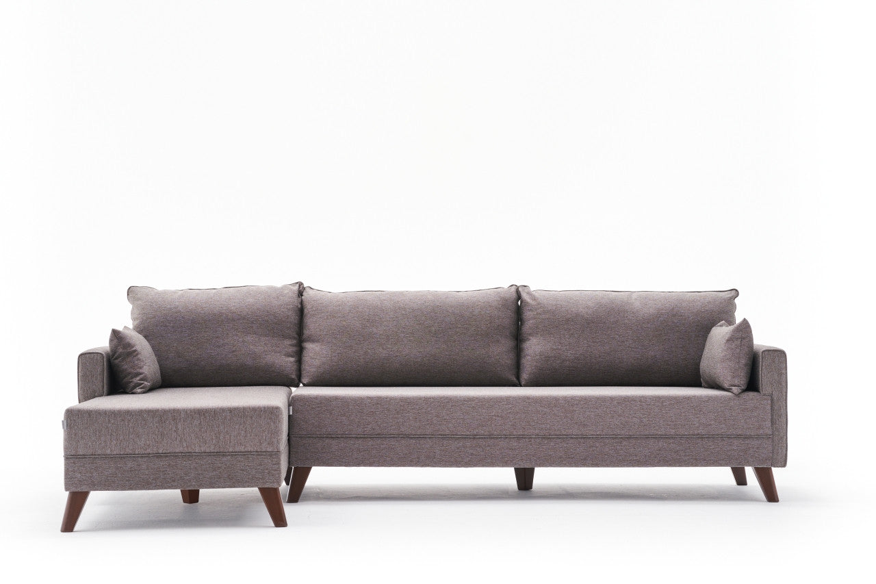 Bella – Brown L Shape Corner Sofa | Designer Sectional for Living Room