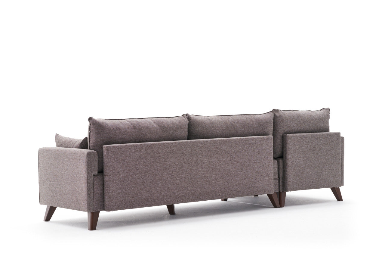 Bella – Brown L Shape Corner Sofa | Designer Sectional for Living Room