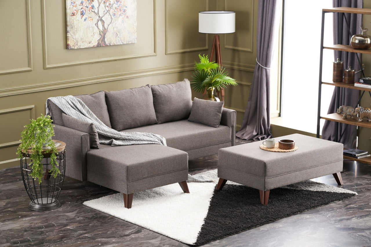 Bella – Brown L Shaped Corner Sofa Bed | Modular Sectional
