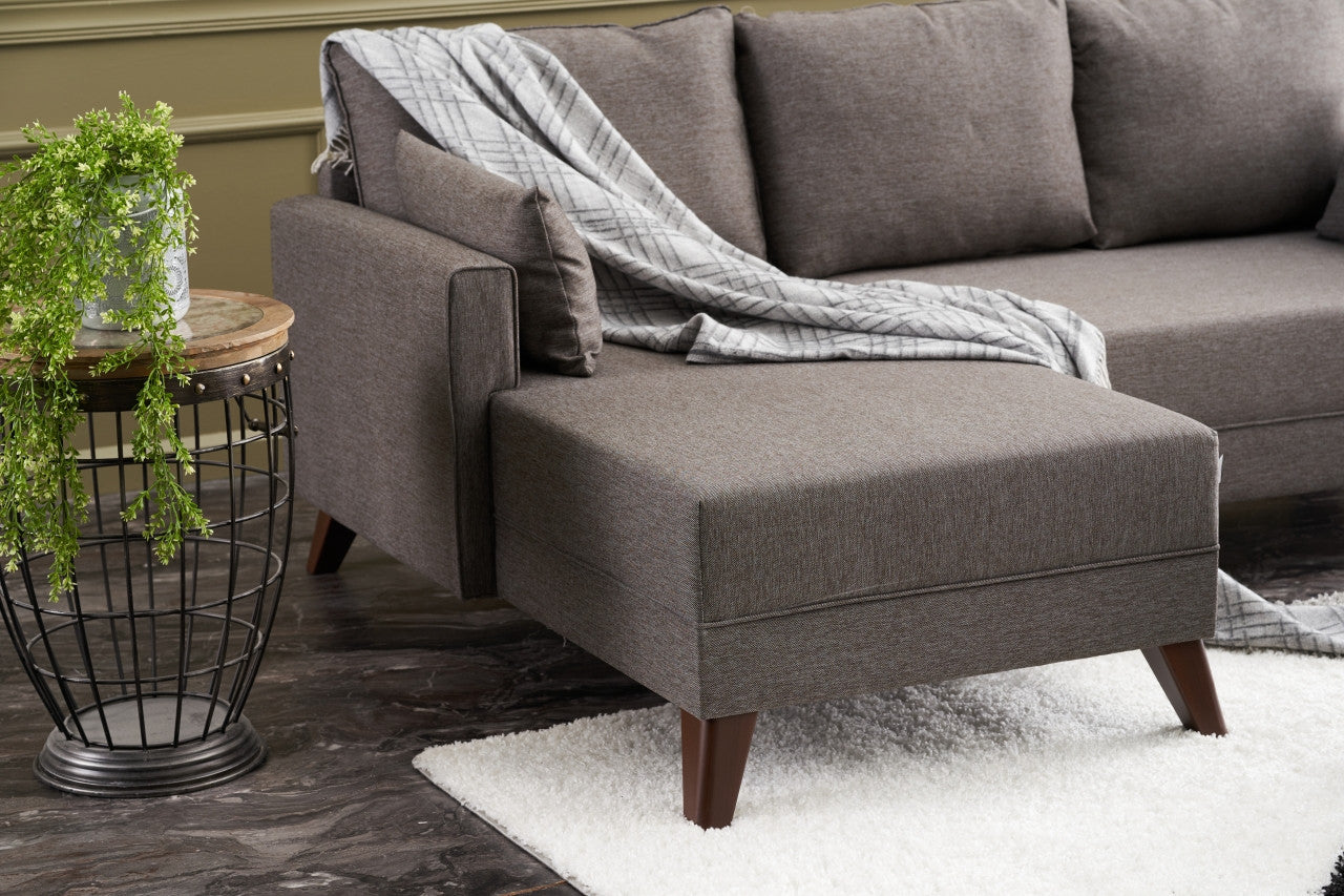 Bella – Brown L Shaped Corner Sofa Bed | Modular Sectional