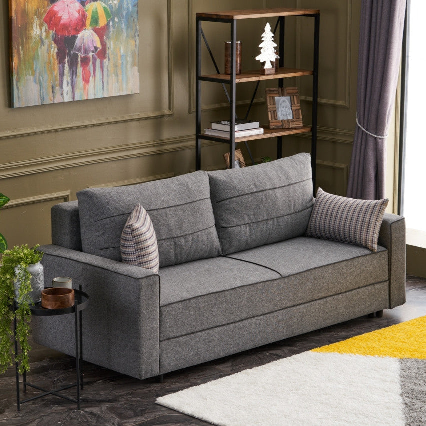 Ece Grey 3Seater Sofa Bed Large PullOut Couch for Guests