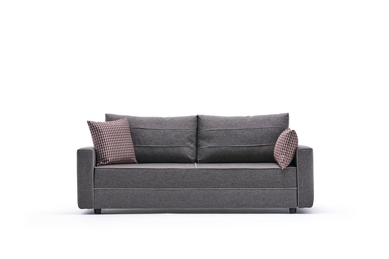 Ece - Brown 3-Seater Sofa Bed - | Large Pull-Out Couch for Guests