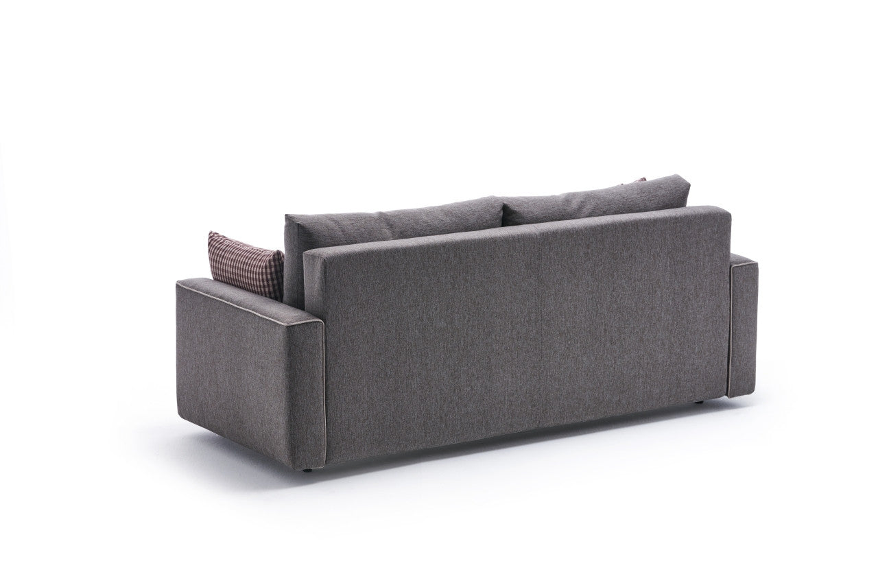 Ece - Brown 3-Seater Sofa Bed - | Large Pull-Out Couch for Guests