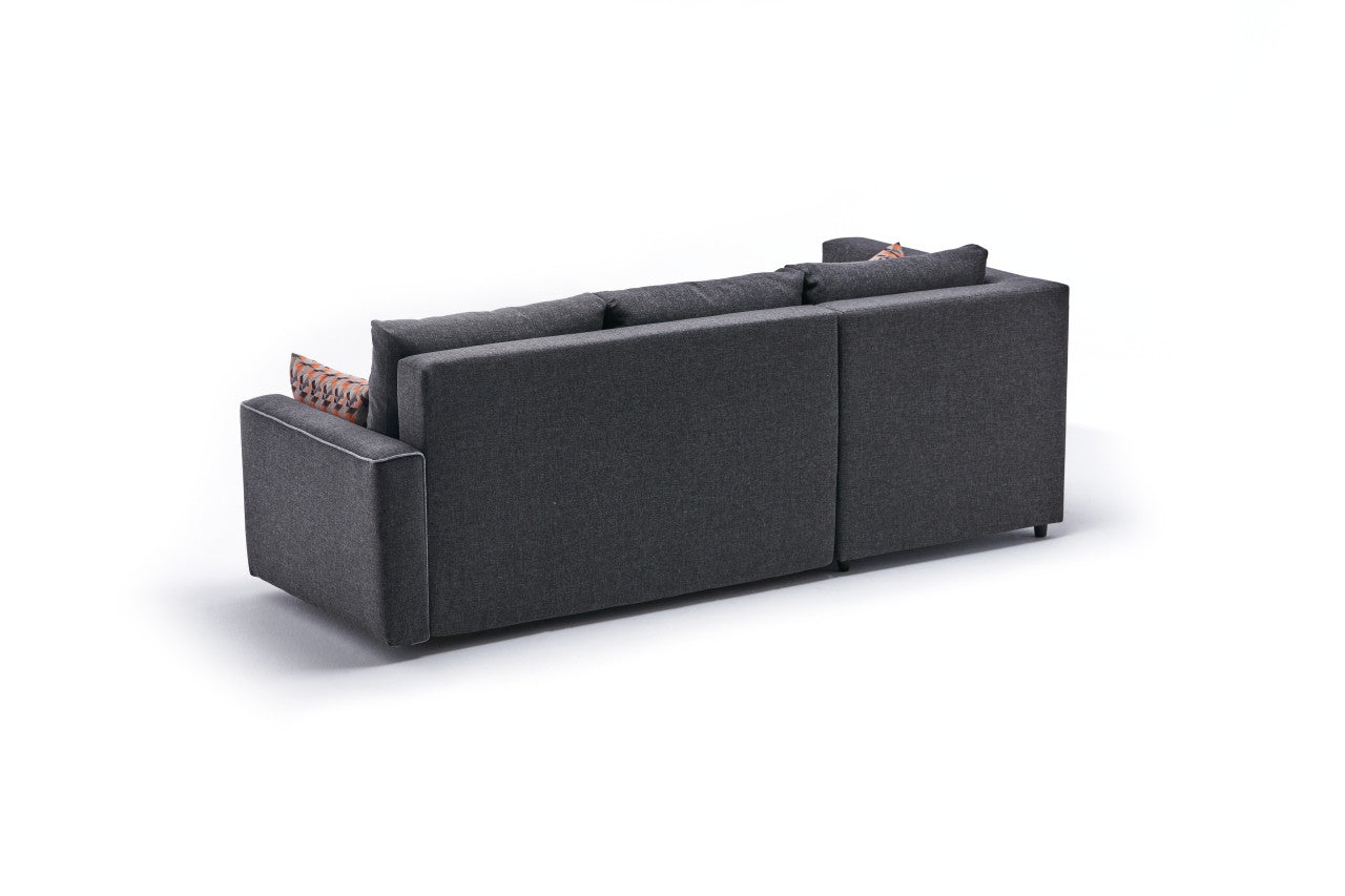 Ece – Anthracite L Shaped Corner Sofa Bed | Modular Sectional