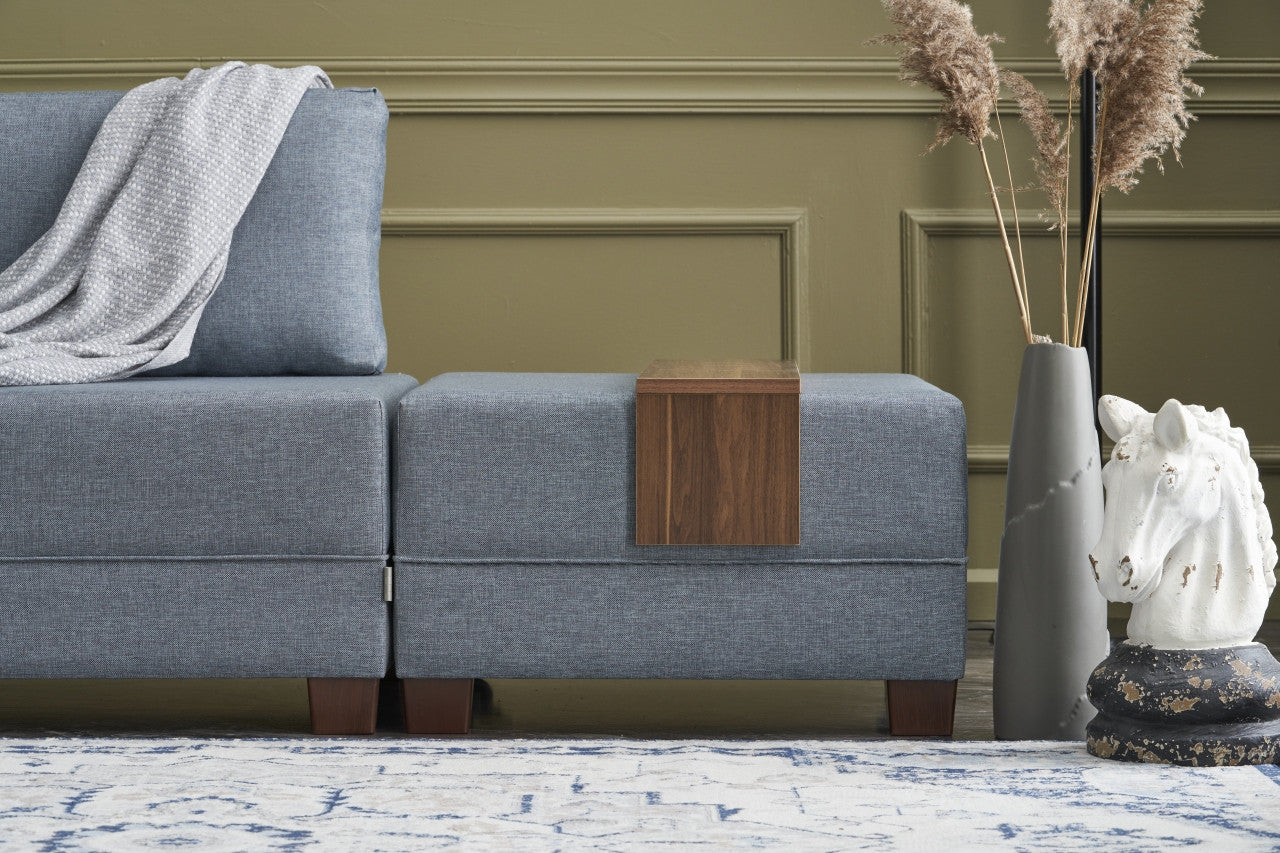 Fly – Blue L Shaped Corner Sofa Bed | Modular Sectional