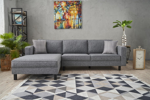 Kale – Grey L Shape Corner Sofa | Designer Sectional for Living Room