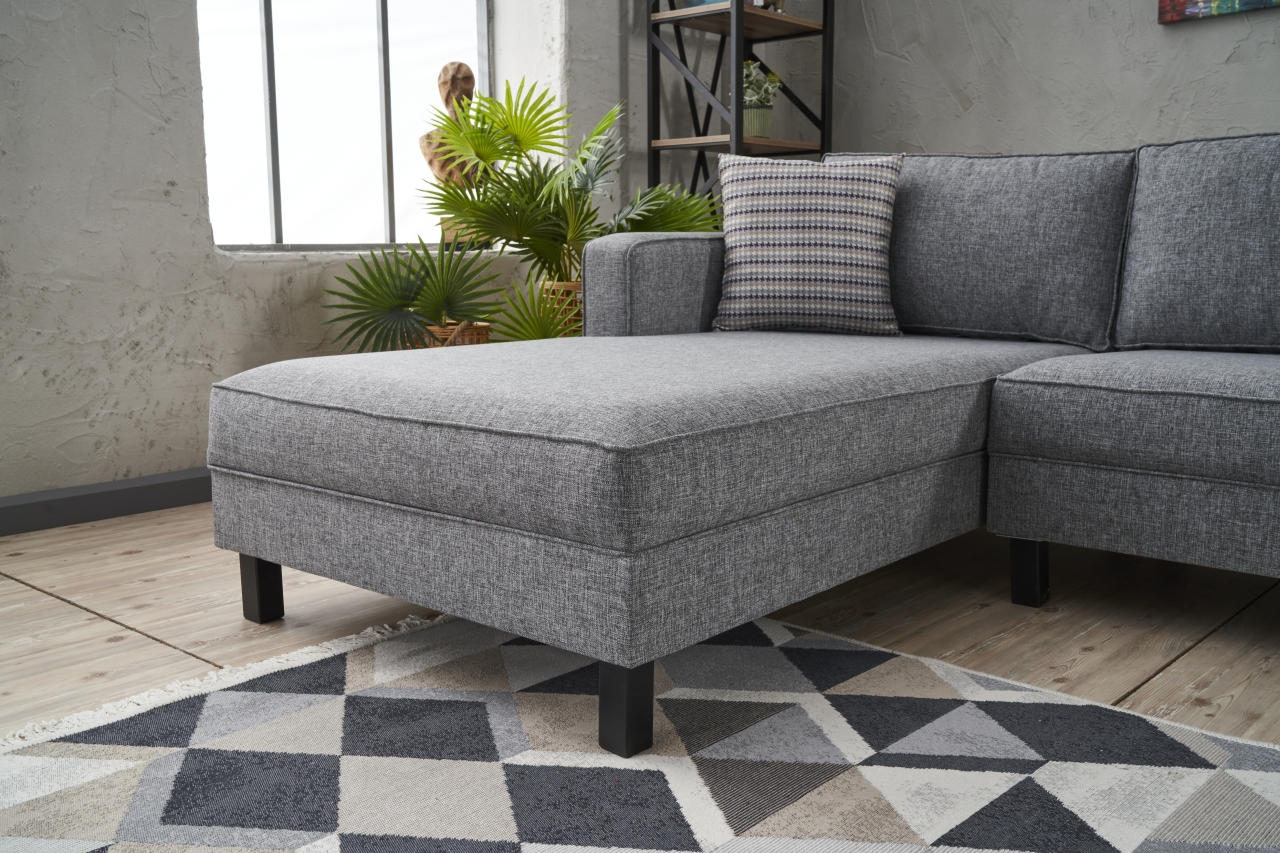Kale – Grey L Shape Corner Sofa | Designer Sectional for Living Room