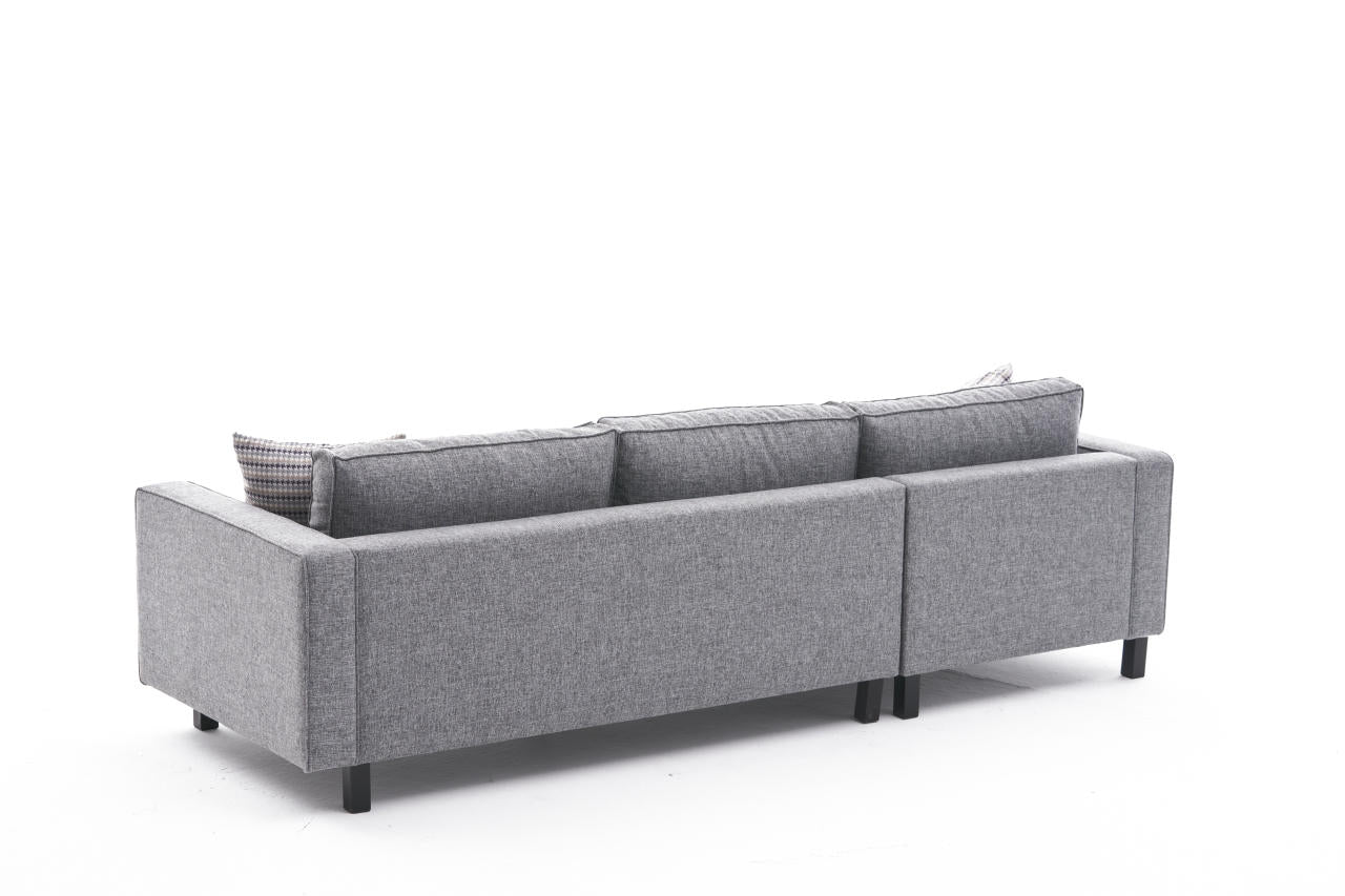 Kale – Grey L Shape Corner Sofa | Designer Sectional for Living Room