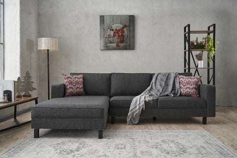 Kale – Anthracite L Shape Corner Sofa | Designer Sectional for Living Room